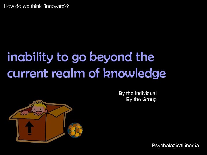 How do we think {innovate}? inability to go beyond the current realm of knowledge