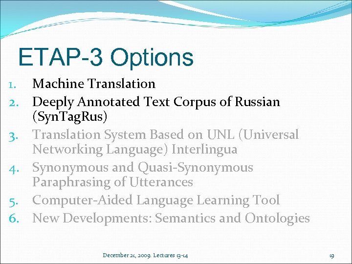 ETAP-3 Options Machine Translation Deeply Annotated Text Corpus of Russian (Syn. Tag. Rus) 3.