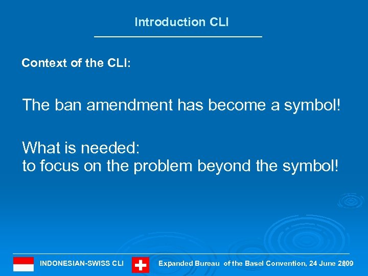 Introduction CLI Context of the CLI: The ban amendment has become a symbol! What