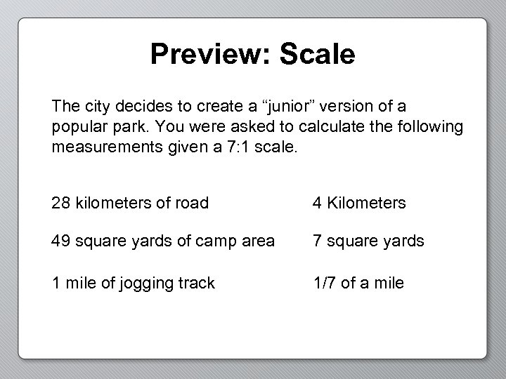 Preview: Scale The city decides to create a “junior” version of a popular park.