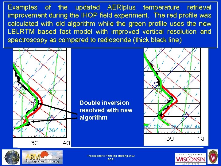 Examples of the updated AERIplus temperature retrieval improvement during the IHOP field experiment. The