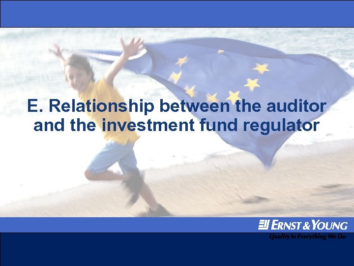 E. Relationship between the auditor and the investment fund regulator 