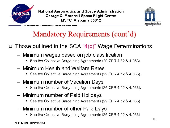 National Aeronautics and Space Administration George C. Marshall Space Flight Center MSFC, Alabama 35812