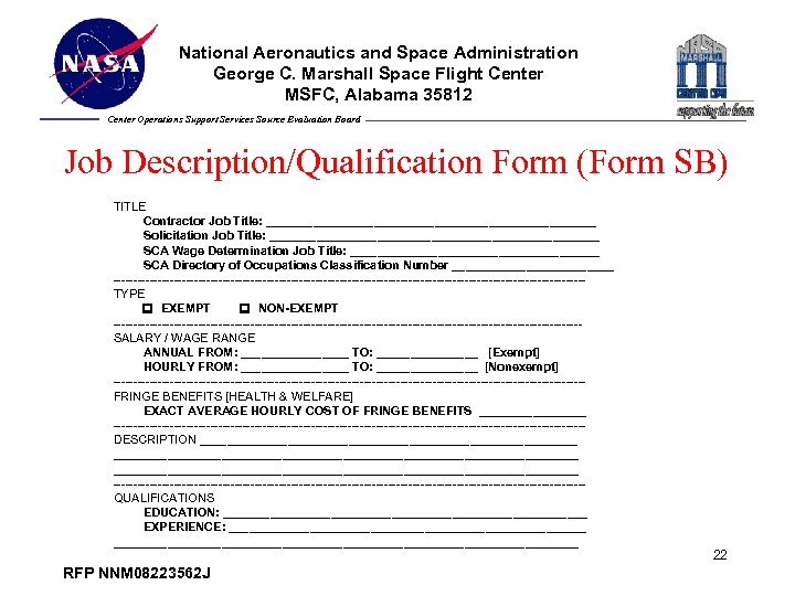National Aeronautics and Space Administration George C. Marshall Space Flight Center MSFC, Alabama 35812