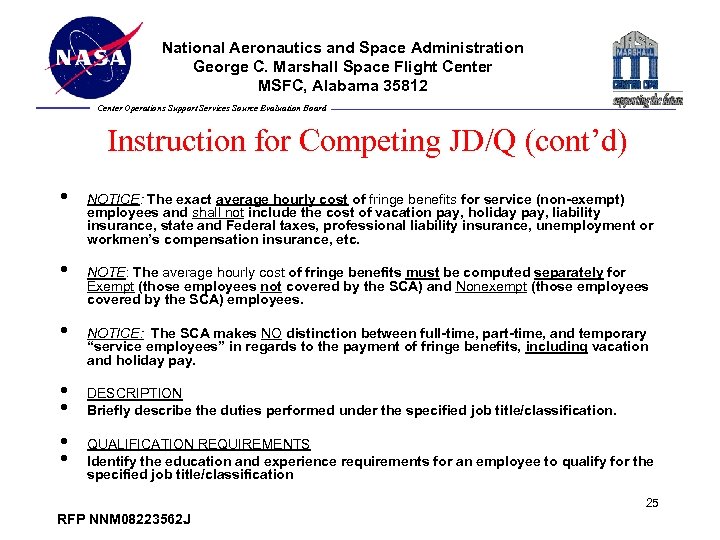 National Aeronautics and Space Administration George C. Marshall Space Flight Center MSFC, Alabama 35812