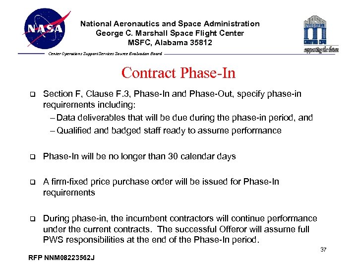 National Aeronautics and Space Administration George C. Marshall Space Flight Center MSFC, Alabama 35812
