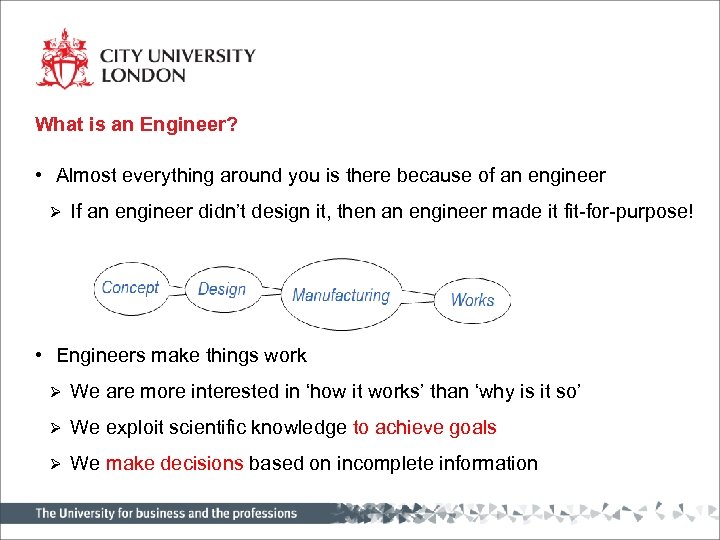 What is an Engineer? • Almost everything around you is there because of an