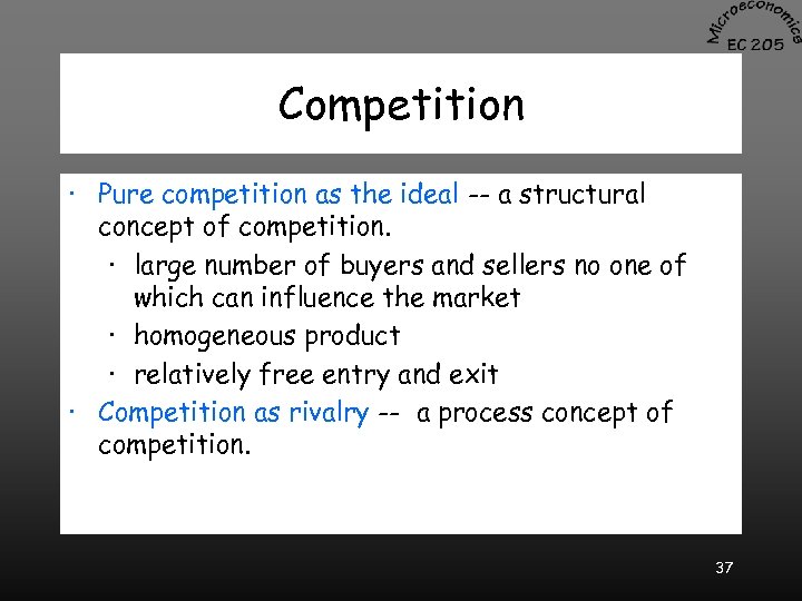 Competition · Pure competition as the ideal -- a structural concept of competition. ·