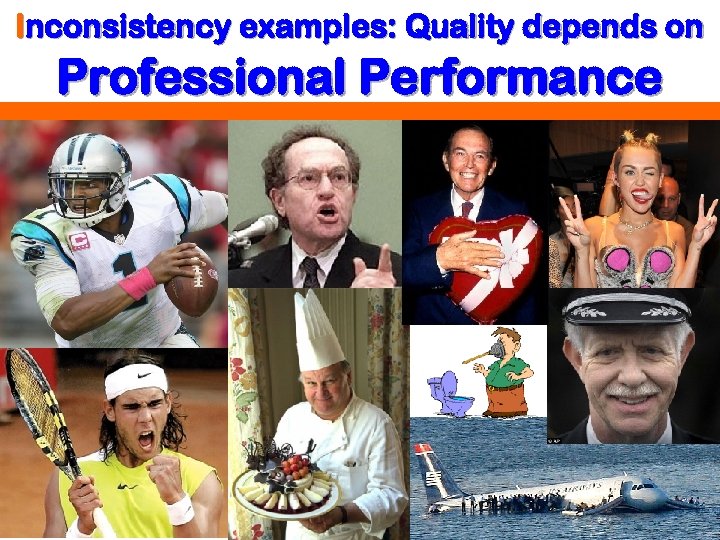 Inconsistency examples: Quality depends on Professional Performance 