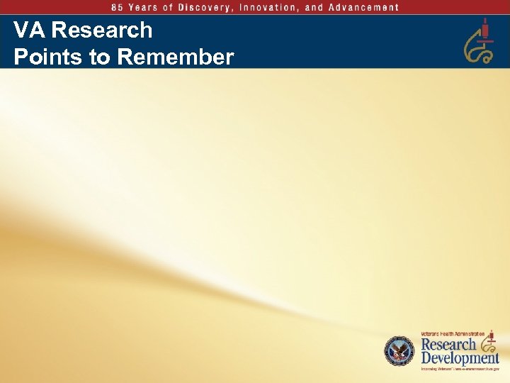 VA Research Points to Remember 
