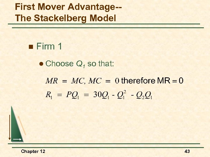 First Mover Advantage-The Stackelberg Model n Firm 1 l Choose Chapter 12 Q 1