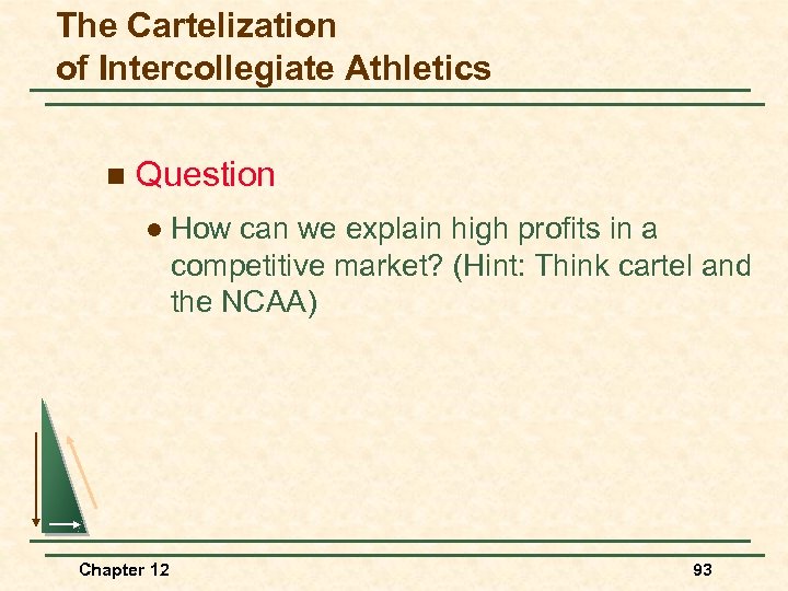 The Cartelization of Intercollegiate Athletics n Question l Chapter 12 How can we explain