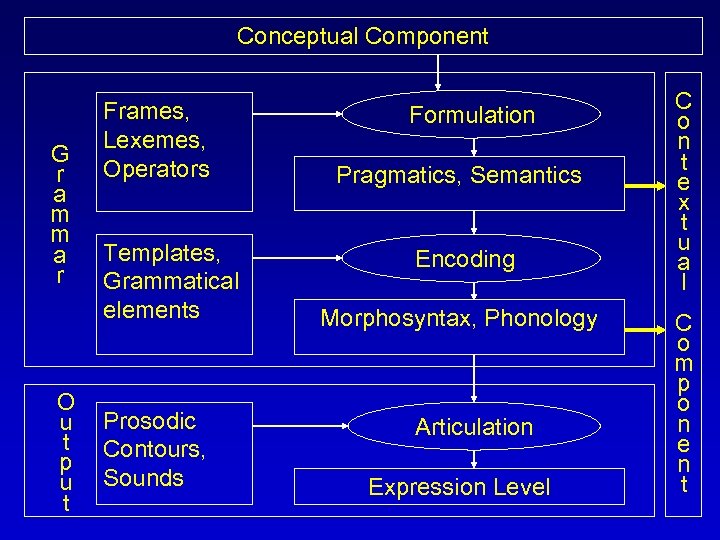 Conceptual Component G r a m m a r O u t p u