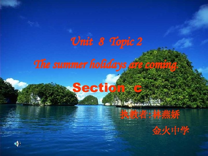 Unit 8 Topic 2 The summer holidays are coming. Section c 执教者: 林燕娇 金火中学