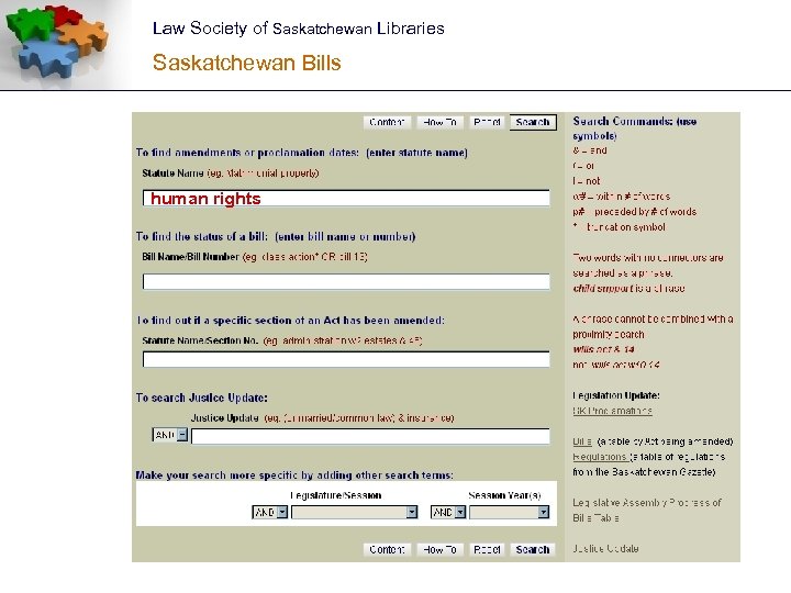 Law Society of Saskatchewan Libraries Saskatchewan Bills human rights 