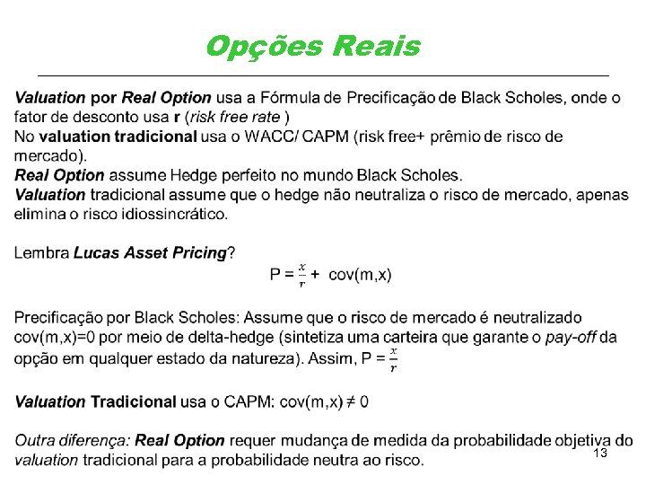 Opções Reais 13 