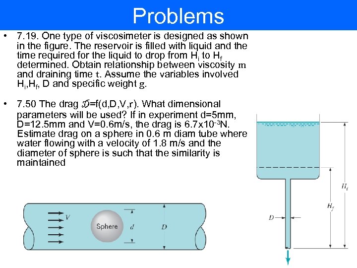 Problems • 7. 19. One type of viscosimeter is designed as shown in the