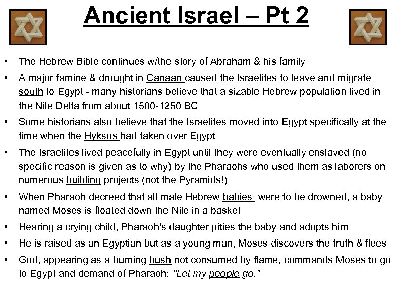 Ancient Israel – Pt 2 • The Hebrew Bible continues w/the story of Abraham