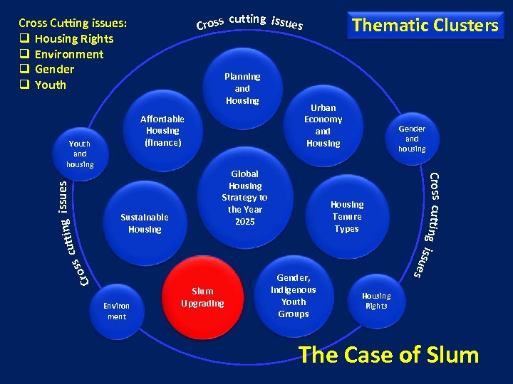 Cross Cutting issues: q Housing Rights q Environment q Gender q Youth Cro Sustainable