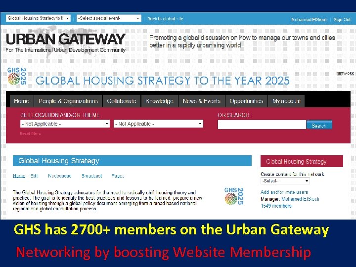 GHS has 2700+ members on the Urban Gateway Networking by boosting Website Membership 
