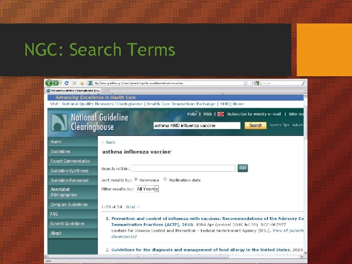 NGC: Search Terms 