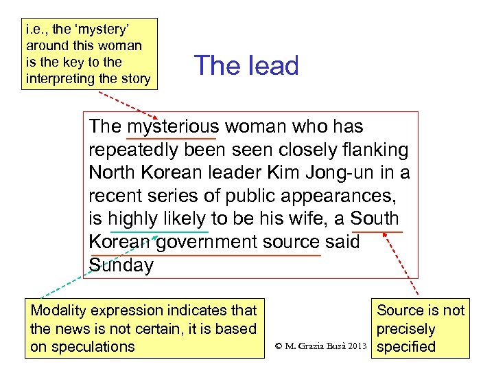 i. e. , the ‘mystery’ around this woman is the key to the interpreting