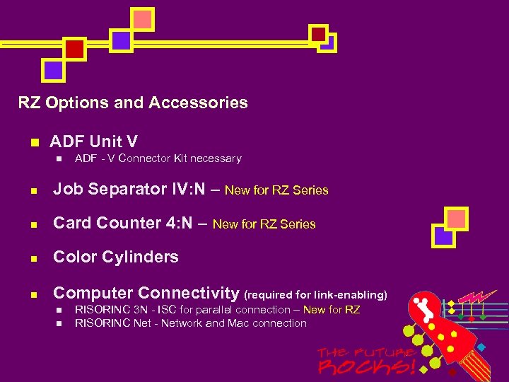 RZ Options and Accessories n ADF Unit V n ADF - V Connector Kit
