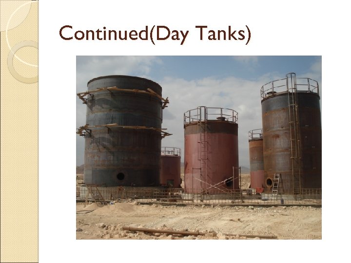 Continued(Day Tanks) 