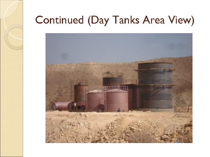 Continued (Day Tanks Area View) 