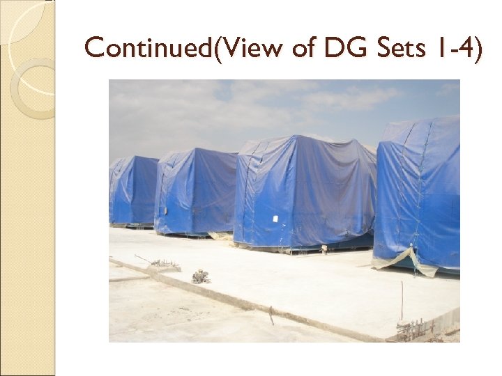 Continued(View of DG Sets 1 -4) 