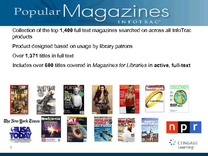 “Popular Magazines” Collection of the top 1, 400 full text magazines searched on across