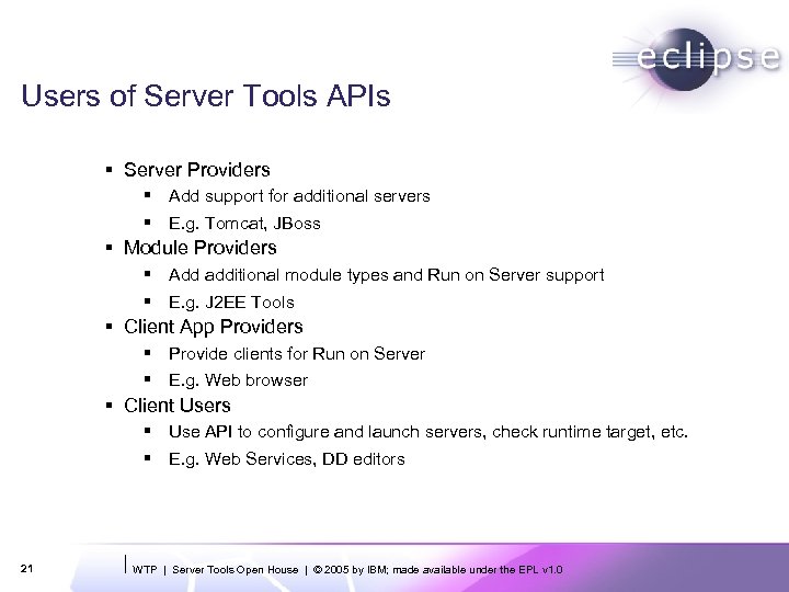 Users of Server Tools APIs § Server Providers § Add support for additional servers