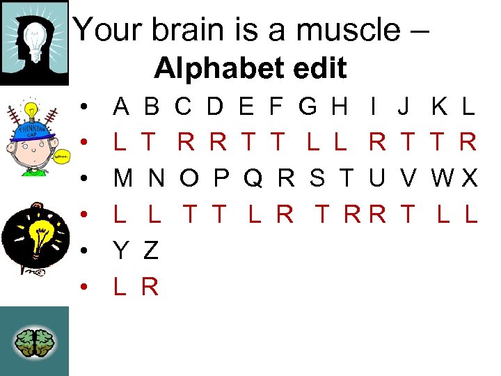 Your brain is a muscle – Alphabet edit • • • A B L