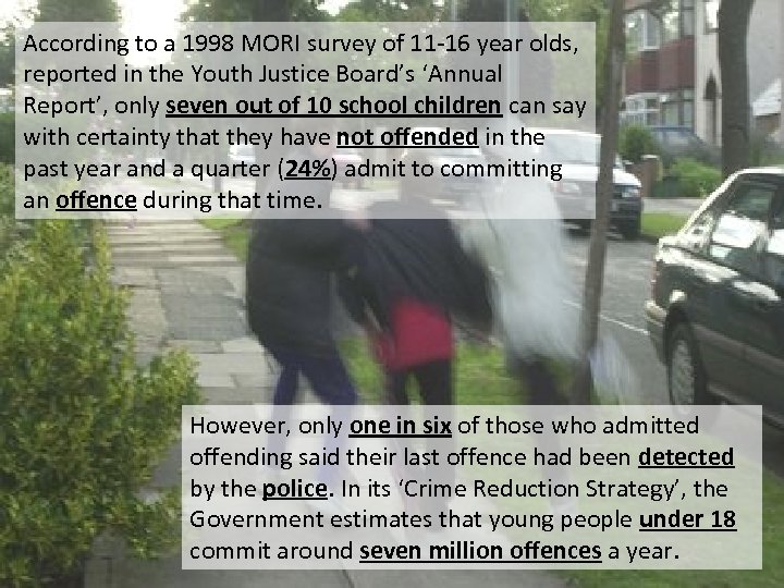 According to a 1998 MORI survey of 11 -16 year olds, reported in the