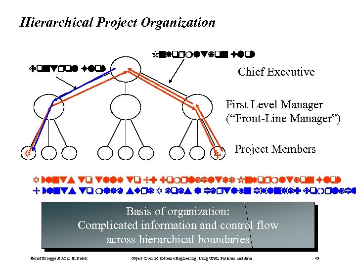 Hierarchical Project Organization Information Flow Control Flow Chief Executive First Level Manager (“Front-Line Manager”)