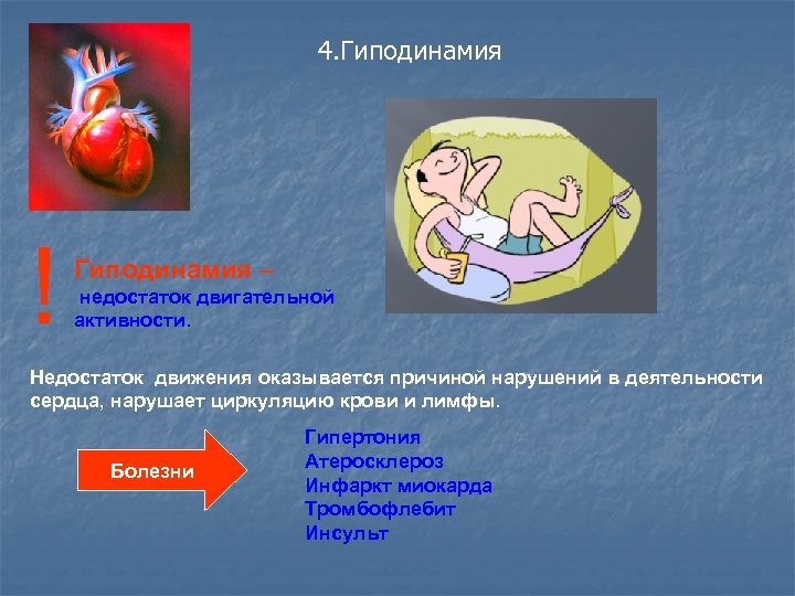 Какое воздействие оказывает гиподинамия низкая