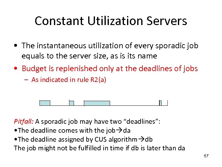 Constant Utilization Servers • The instantaneous utilization of every sporadic job equals to the
