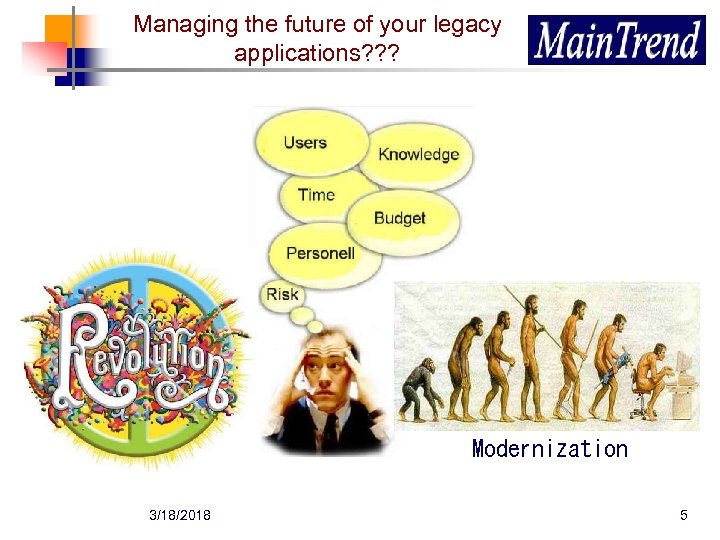Managing the future of your legacy applications? ? ? Modernization 3/18/2018 5 