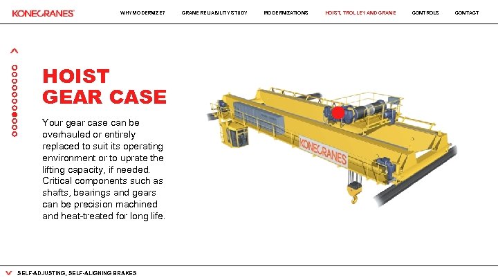 WHY MODERNIZE? HOIST GEAR CASE Your gear case can be overhauled or entirely replaced