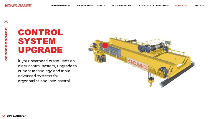 WHY MODERNIZE? CRANE RELIABILITY STUDY CONTROL SYSTEM UPGRADE If your overhead crane uses an
