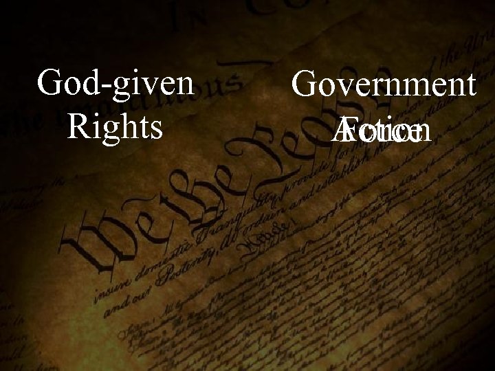 God-given Rights Government Action Force 