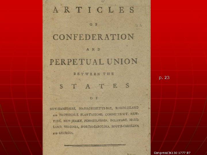 p. 23 Congress/JK 130 1777 B 7 