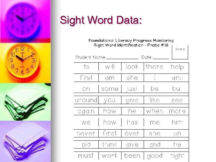 Sight Word Data: 