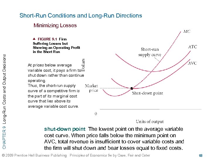 Short-Run Conditions and Long-Run Directions Minimizing Losses CHAPTER 9 Long-Run Costs and Output Decisions