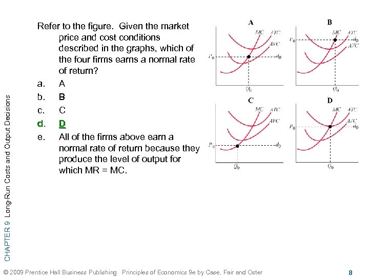 CHAPTER 9 Long-Run Costs and Output Decisions Refer to the figure. Given the market