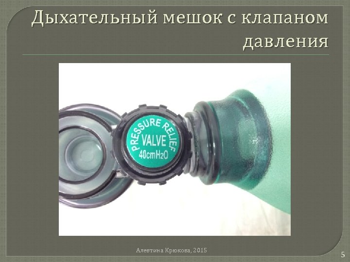 Дыхательный мешок с клапаном давления Алевтина Крюкова, 2015 5 