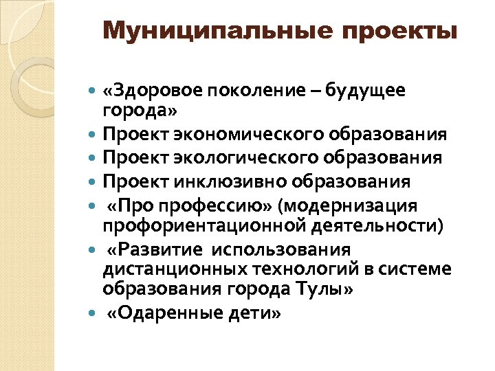 Муниципальные проекты это