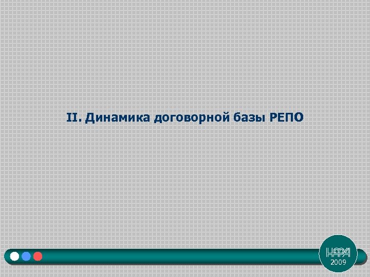 II. Динамика договорной базы РЕПО 2009 