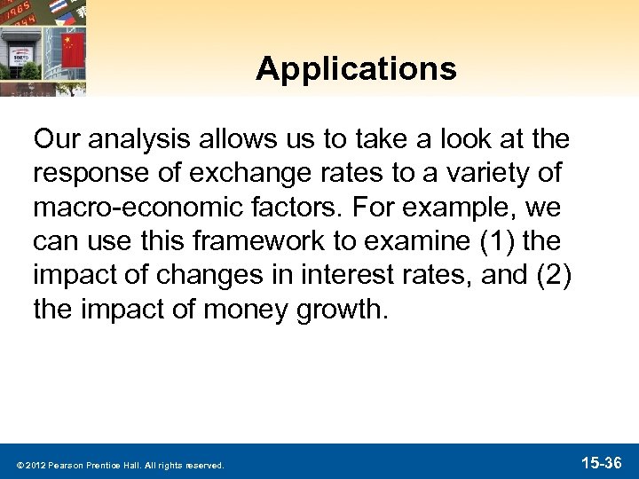 Applications Our analysis allows us to take a look at the response of exchange