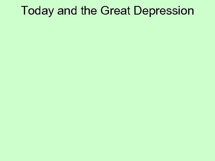 Today and the Great Depression 